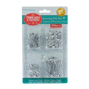 180pc <b>Sewing</b> Pin <b>Set</b>- Silver - Product Image 1