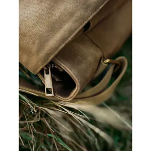 Heritage Custom Waxed <b>Canvas</b> Messenger Bag Promotional <b>Backpack</b> for Merchandising - Product Image 3