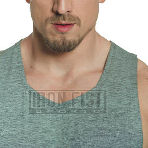 Camiseta sin mangas de entrenamiento de secado rápido con logotipo personalizado para hombre, Camiseta deportiva para gimnasio con diseño de punto informal para culturismo, ropa informal - Product Image 6