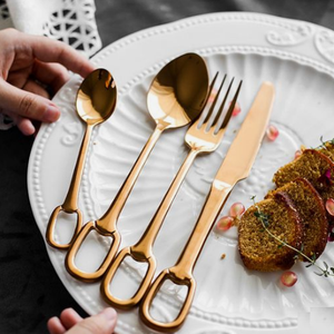 Juego de Cubiertos de Estilo Clásico con Acabado Dorado para Restaurantes, Cubertería de Metal, Cuchara y Cuchillo, Hecho en India - Product Image 2