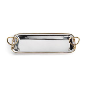 Bandeja de Servicio Decorativa de Metal Dorado con Asas de Ginkgo, Forma Rectangular, Diseño Elegante para Cocina y Hotel, en Oferta - Product Image 6