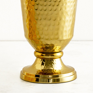 Vase à fleurs en aluminium de grande taille en forme de bol avec pilier et base, vente directe, décoration d'intérieur pour table et salon - Product Image 3