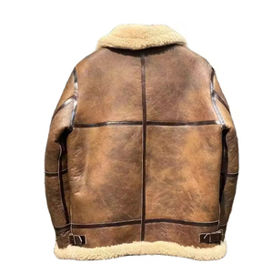 Veste en cuir pour homme, édition limitée, design personnalisé 2026, veste d'aviateur en fourrure d'hiver, veste bomber en peau de mouton pour homme - Product Image 3