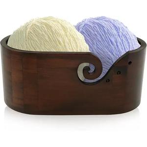 Cuenco de hilo de madera grande hecho a mano, organizador de ganchillo y tejido con accesorios de ganchillo para costura y regalo - Product Image 6