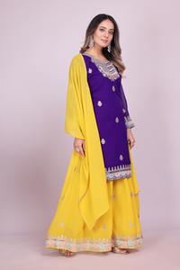 Vestido de verano bordado con cuello en V de estilo bonito bohemio, lavable, trabajo secuenciado, hasta la rodilla, tejido largo, estampado informal, patrón sólido - Product Image 4