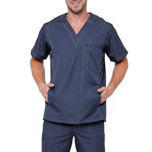 Uniformes Médicos Transpirables para Hospitales, Uniformes de Enfermería de Secado Rápido con Pantalones Deportivos de Manga Corta, Conjuntos de Uniformes Médicos para Hombres - Product Image 1