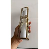 Porte-rouleaux en verre encadré de laiton de style nordique, or antique, boîte de présentation de bijoux et de documents - Boîte cadeau en verre artisanale de qualité supérieure