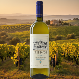 Italian <b>Prime</b> ROCCHE Trebbiano Romagna DOC White Wine 750ml Crisp Traditional Italian Wine 6 Bottles Per Box Made in Italy - Product Image 3