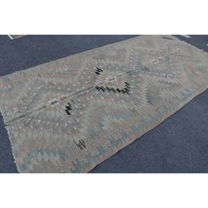 Beige Kilim 5,4 X 10.7ft Alfombra de lana turca Jacquard Tejido plano con patrón abstracto Felpa Pila Altura Respaldo de látex - Product Image 2