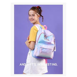 Sac à dos scolaire tendance 2026 pour filles, dégradé de couleurs, antivol, imperméable, en nylon Oxford détachable avec fermeture éclair et motif dessin animé - Product Image 5