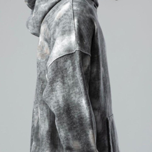 เสื้อฮู้ดผ้าฝ้ายฟอกสีกรดสไตล์วินเทจสำหรับผู้ชายเสื้อมีฮู้ดแบบปักลายแบบโอเวอร์ไซส์2025ออกแบบได้ตามต้องการ - Product Image 4