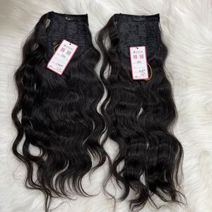 MEILLEURE QUALITÉ 100% Queues de Cheval de Cheveux Humains Lâche Vague Profonde Vierge Remy Extensions de Cheveux Brésiliens Double Trame Enveloppe Naturelle Cordon - Product Image 1