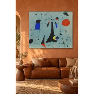 Impression sur toile Fida Joan Mir Soleil et figures sur fond bleu - Product Image 4