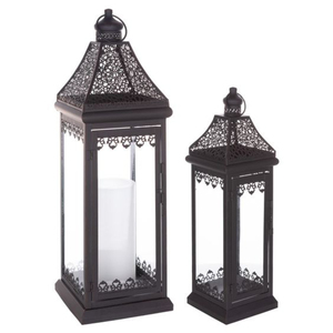 Lanterne marocaine élégante et moderne en fer, écologique, faite à la main, porte-bougie, décoration d'intérieur pour Noël et mariage - Product Image 1