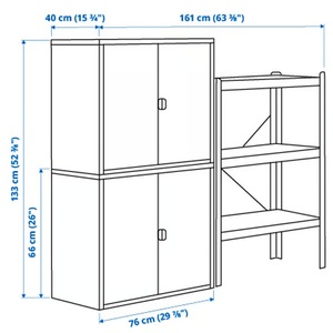 "Gabinete de almacenamiento de metal negro con estantes y puertas Diseño moderno Perfecto para organizar espacios de oficina o Hogar" - Product Image 4
