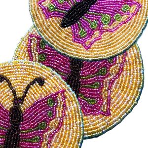 Posavasos clásico con diseño de mariposa rosa, posavasos bordado a mano, mantel de mesa de cristal para bodas, fiestas de Navidad a precio - Product Image 6