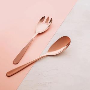 Saladier décoratif en acier inoxydable argenté, long style paille, poignée en laiton faite à la main, couverts à salade en acier inoxydable - Product Image 5