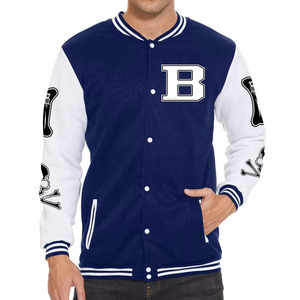 OEM Wholesale High Quality Embroidery Men College Leather Sleeves Custom Streetwear College Baseball Jacket For Men - Product Image 2