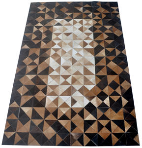 Auténtica alfombra de cuero de vaca de alta calidad cosida 100% lujosa alfombra de piel de vaca bordada oración decoración Interior de la habitación del hogar - Product Image 6