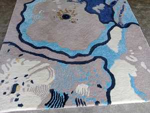 9x12 màu xanh hải quân oushak thảm quá khổ lớn Thổ Nhĩ Kỳ khu vực thảm với mô hình trừu tượng màu be trừu tượng khuôn mẫu Ottoman Thổ Nhĩ Kỳ thảm - Product Image 2