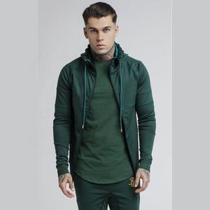 Offre Spéciale hommes personnalisé noir à capuche ODM mode longue fermeture éclair haut élégant fermeture éclair poche en relief impression polaire tissu brodé - Product Image 1