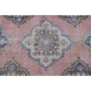 Turkish Vintage Rug, <b>Runner</b> 3x12.5 ft (92x382 cm) Rug, <b>Red</b> Ombr Wool Rug - Product Image 5