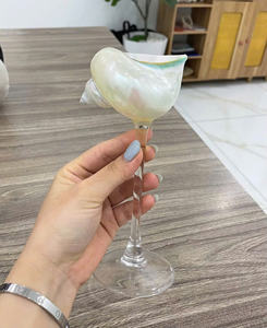 Venta al por mayor de copas de concha hechas a mano, vasos de Martini, cristalería de concha marina pulida Natural para barware costero y favores de boda - Product Image 4