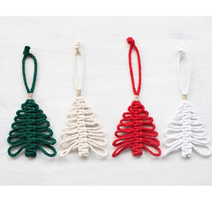 Estilo bohemio tejido macramé adorno de árbol de Navidad Ins algodón decoración colgante de pared India en línea precio bajo Navidad - Product Image 1