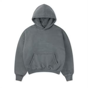 เสื้อมีฮู้ดสำหรับผู้ชายผ้าฝ้ายโอเวอร์ไซส์สไตล์วินเทจซักกรดมีโลโก้ที่กำหนดเองสีเขียวแกลเลอรีสาดน้ำกระเซ็น - Product Image 1