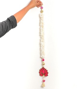 Sola ลูกปัดดอกบัวไม้แขวนผนังสำหรับตกแต่งงานแต่งงานฉากหลังที่กำลังมาแรงมาลัยพร้อมระฆังบ้านสำนักงานและงานปาร์ตี้ - Product Image 3