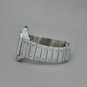 Montre automatique Hip Hop haut de gamme entièrement sertie de moissanite VVS de qualité diamant, cadran romain arc-en-ciel, pour professionnels - Product Image 4