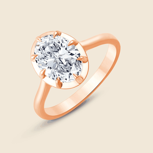 แหวนเพชรทรงรีโอวัลคัท 2.00 กะรัต F-VS ผลิตจากทองคำแท้ 14K ของขวัญวันครบรอบแต่งงาน - Product Image 1