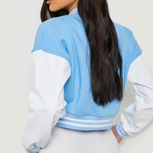 Veste universitaire de haute qualité 2024, corps en laine, manches en cuir véritable, vêtements d'hiver, élégante et élégante, veste universitaire pour femmes - Product Image 4