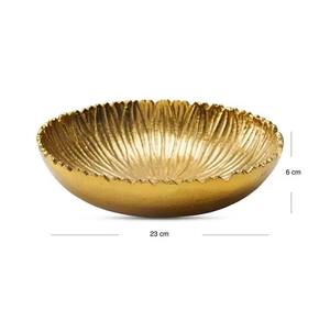Bol décoratif en forme de fleur en métal doré, centre de table élégant pour la maison, la cuisine, la salle à manger et le salon, accent d'affichage moderne - Product Image 4
