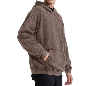Direct Factory Sale Men's Casual Long Sleeve <b>Hoodies</b> in Solid White XL Size <b>Polyester</b>/Cotton Plain Dyed for Winter - Product Image 4