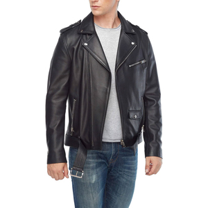 Chaqueta de moto para hombre con logotipo personalizado de alta calidad, cuero genuino encerado, estilo Cafe Racer con lona para motociclistas - Product Image 6