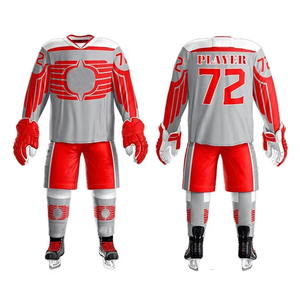 Wholesale Custom Adult Size Men Ice Hockey Uniform 100% Polyester Custom <b>Cheap</b> Team Sublimated Ice Hockey Uniform - Product Image 5