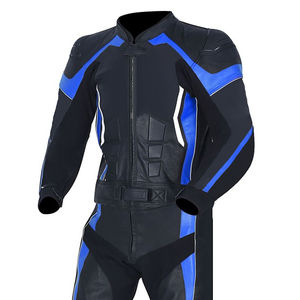 Costume en cuir de vachette véritable de moto de marque supérieure pour les hommes - Product Image 3