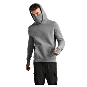 2026 hommes visage couverture personnalisé coton à capuche pour hommes respirant basiques coton mélangé crochet méthode de tissage pour l'hiver - Product Image 3