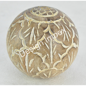 Bola Decorativa de Madera para Decoración de Mesa, Diseño Artesanal, Decoración de Interiores para el Hogar, Bola de Madera, Decoración Navideña - Product Image 2