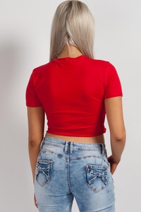 T-shirts courts en coton OEM personnalisés de qualité supérieure pour femmes, poids léger, coupe à l'avant, fendu en détresse, options de taille plus - Product Image 6
