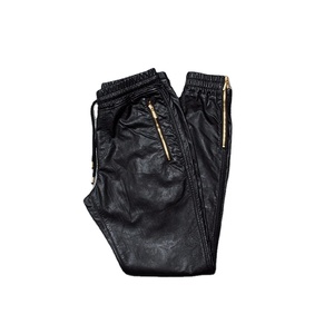 กางเกงจ็อกเกอร์หนังเทียมสำหรับผู้ชาย กางเกงฮาเร็มฮิปฮอป เอวยางยืด ขากางเกงรัดข้อเท้า มีเชือกผูกเอว น้ำหนักเบา เอวสูง กันน้ำ - Product Image 1