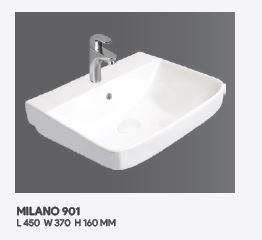 อ่างล้างหน้าเซรามิกสีขาวทรงสี่เหลี่ยมผืนผ้าอ่างล้างมือแขวนผนังทำจากวัสดุเซรามิกอินเดีย - Product Image 2