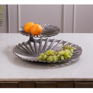 Bandeja de servicio superior redonda 1 gris de la mejor calidad para bodas y cenas de Ramadán para servir alimentos y Decoración de mesa - Product Image 1