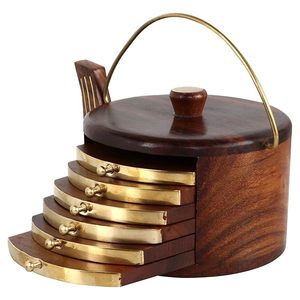 Sous-verre en bois conçu à la main pour bouilloire à thé sous-verre personnalisé sans bois de l'Inde - Product Image 6