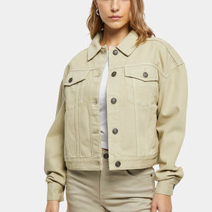 Chaqueta vaquera moderna de gran tamaño para mujer de algas marinas suaves de primera calidad personalizada con cierre de botones diseñada para mujer para la comodidad de todas las estaciones - Product Image 1