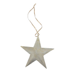 Christmas Decoration White and <b>Gold</b> Colour Large Size Embossed Iron Hanging Star <b>Ornament</b> Handmade Customized - Product Image 4
