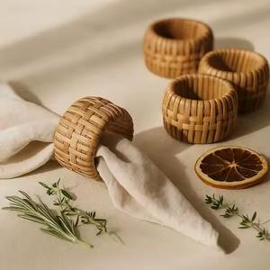 Handmade <b>Decorative</b> Rattan Napkin Ring Crafted For Elegant Dinner Receptions And Hotel Banquet Services - Product Image 2