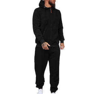 Ensemble de survêtement à capuche pour homme en coton 100% respirant et épais, vêtements de sport décontractés, impression de logo personnalisée, OEM, séchage rapide, hiver - Product Image 1