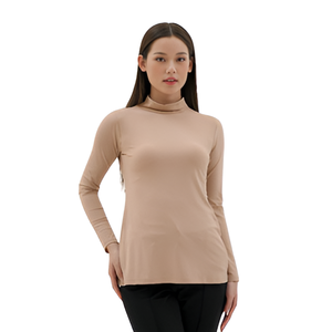 Deandra, camiseta informal para mujer, camiseta de manga larga con cuello de tortuga, suave, duradera, ecológica, tejida a mano, Spandex, nailon, Fabricado en los EE. UU. - Product Image 2